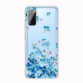 Skal För Samsung Galaxy A41 Blå Blommor