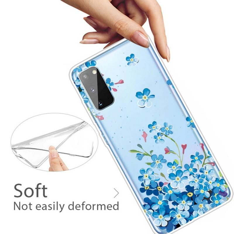 Skal För Samsung Galaxy A41 Blå Blommor