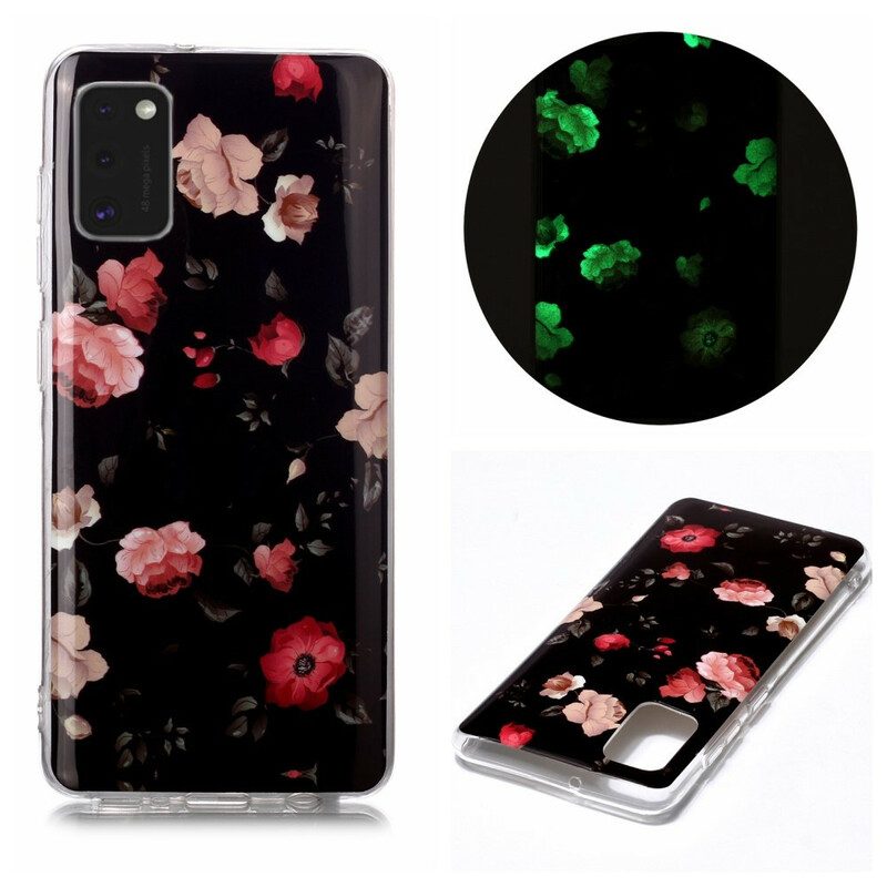 Skal För Samsung Galaxy A41 Fluorescerande Blomsterserie