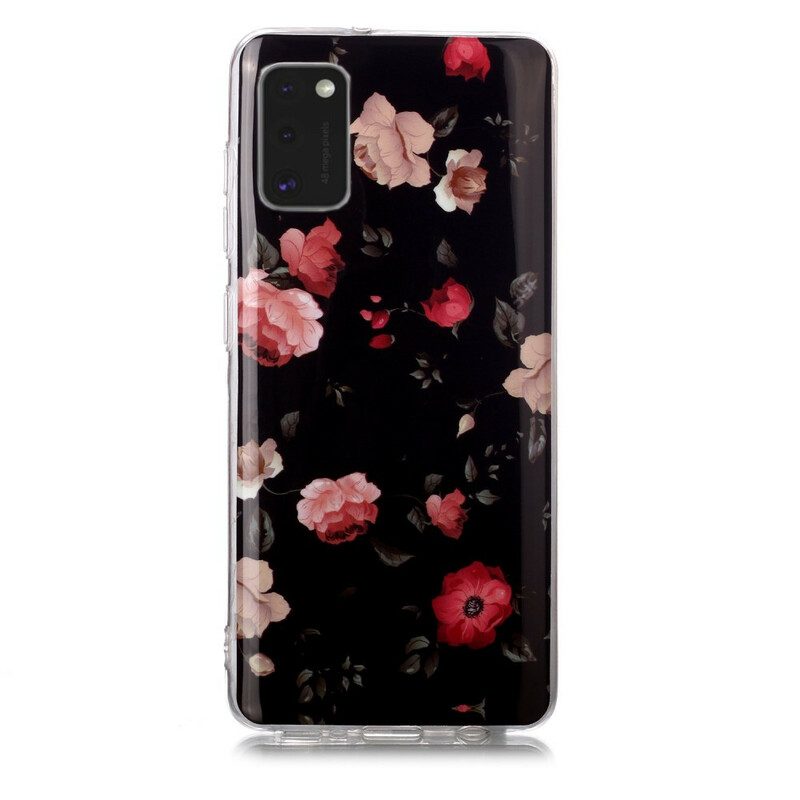 Skal För Samsung Galaxy A41 Fluorescerande Blomsterserie