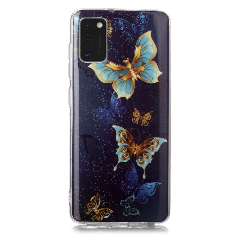 Skal För Samsung Galaxy A41 Fluorescerande Fjärilar-serien