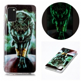 Skal För Samsung Galaxy A41 Fluorescerande Wolf Series