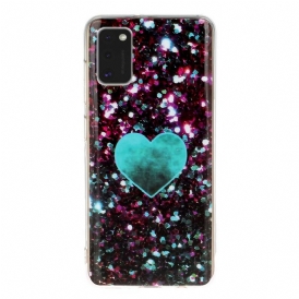 Skal För Samsung Galaxy A41 Glittermarmor