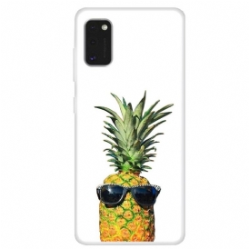 Skal För Samsung Galaxy A41 Transparent Ananas Med Glasögon