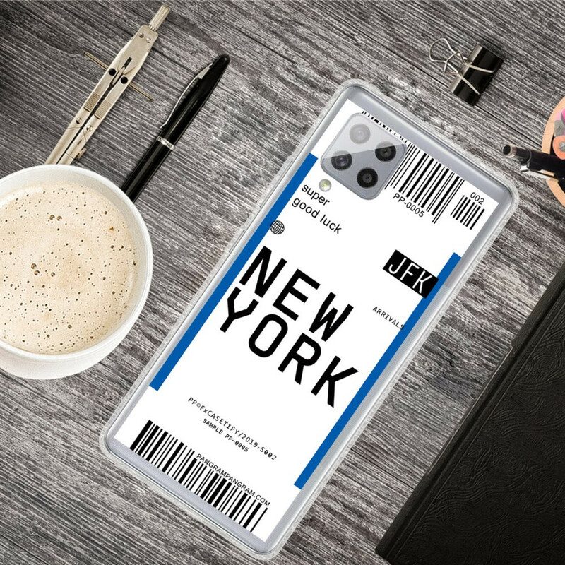 Skal För Samsung Galaxy A42 5G Boardingkort Till New York