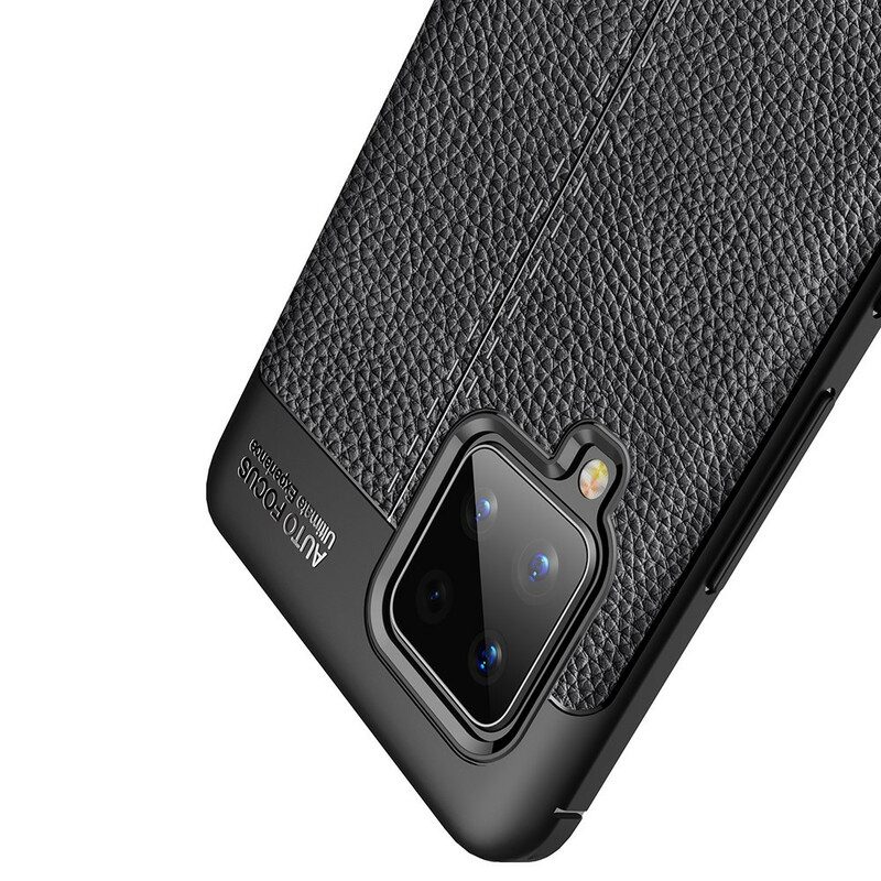 Skal För Samsung Galaxy A42 5G Double Line Litchi Lädereffekt