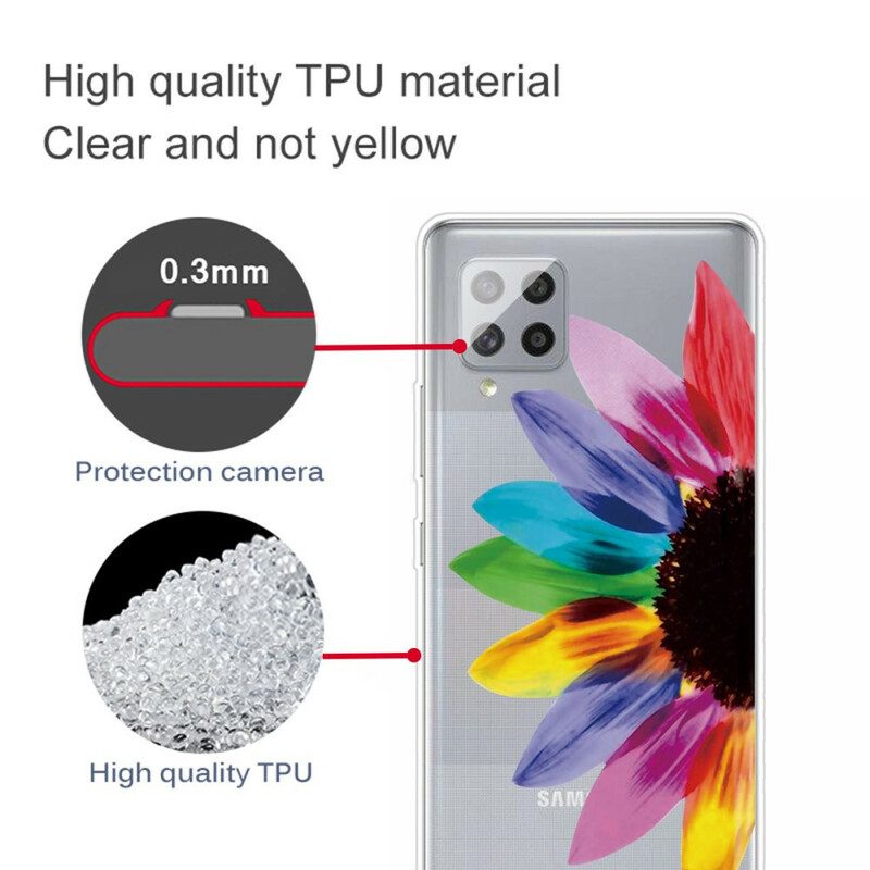 Skal För Samsung Galaxy A42 5G Färgstark Blomma