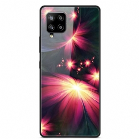 Skal För Samsung Galaxy A42 5G Fantiga Blommor I Härdat Glas