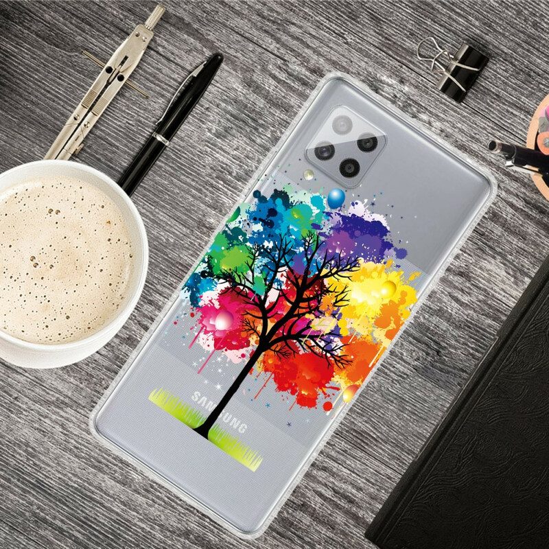 Skal För Samsung Galaxy A42 5G Transparent Akvarellträd