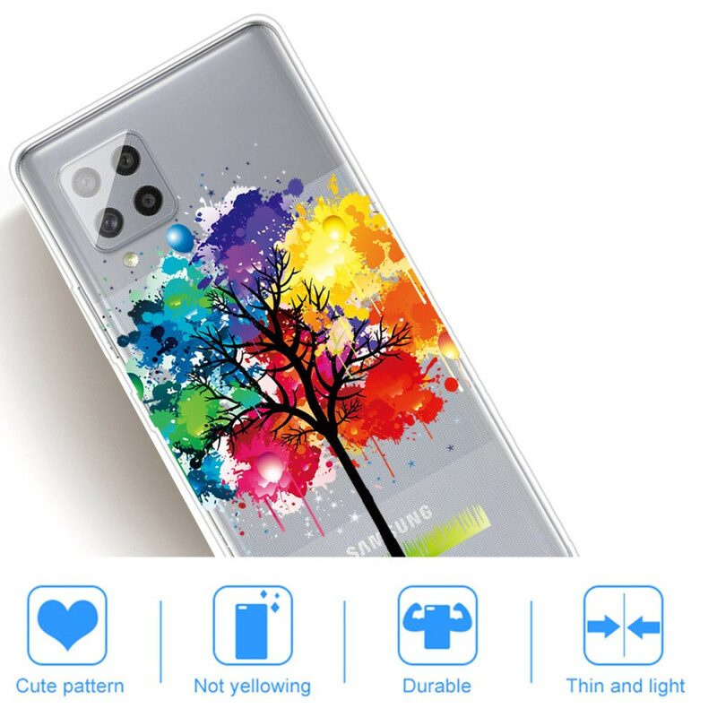 Skal För Samsung Galaxy A42 5G Transparent Akvarellträd