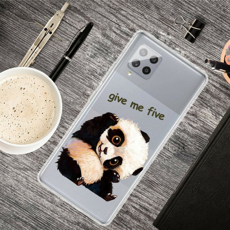 Skal För Samsung Galaxy A42 5G Transparent Panda Ge Mig Fem