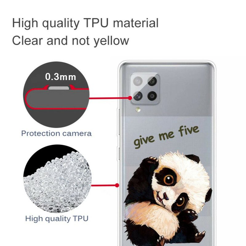 Skal För Samsung Galaxy A42 5G Transparent Panda Ge Mig Fem