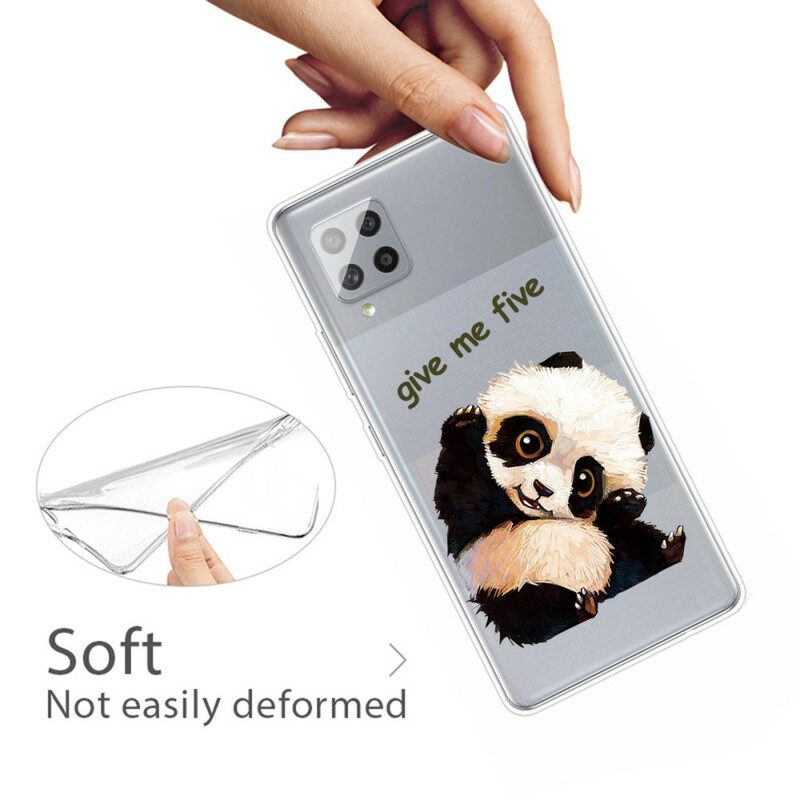 Skal För Samsung Galaxy A42 5G Transparent Panda Ge Mig Fem