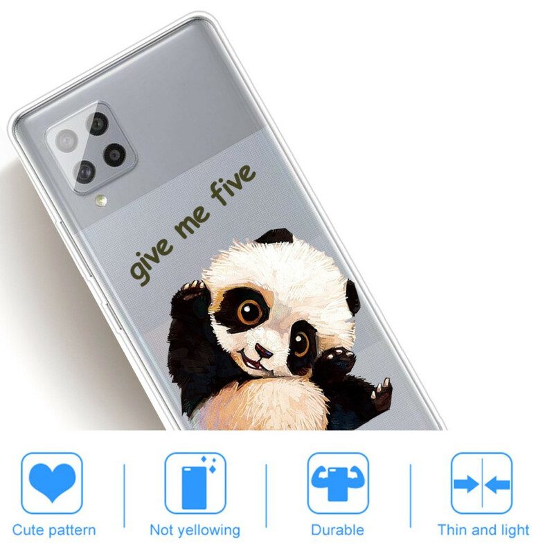 Skal För Samsung Galaxy A42 5G Transparent Panda Ge Mig Fem