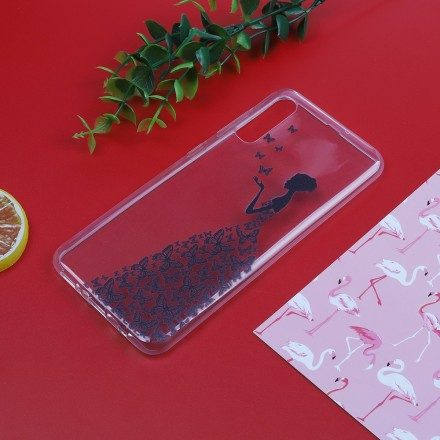 Skal För Samsung Galaxy A50 Transparent Fjärilsklänning