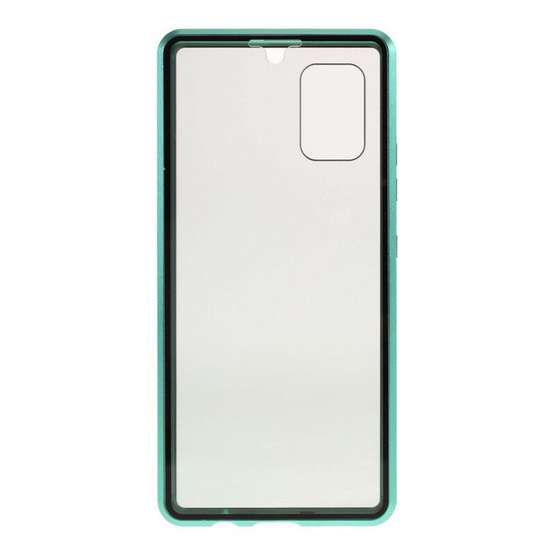 Skal För Samsung Galaxy A51 5G Härdat Glas Och Metall Fram Och Bak