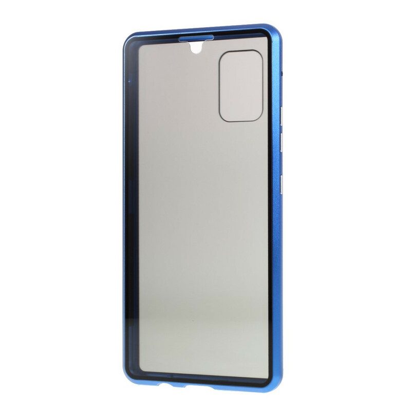 Skal För Samsung Galaxy A51 5G Härdat Glas Och Metall Fram Och Bak