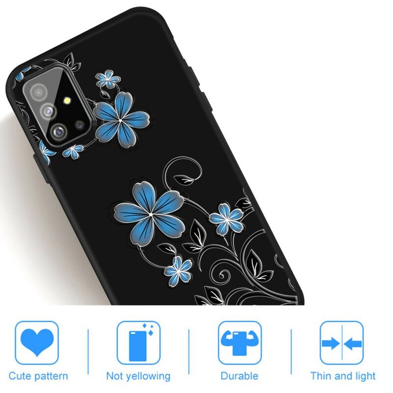Skal För Samsung Galaxy A51 Blå Blommor