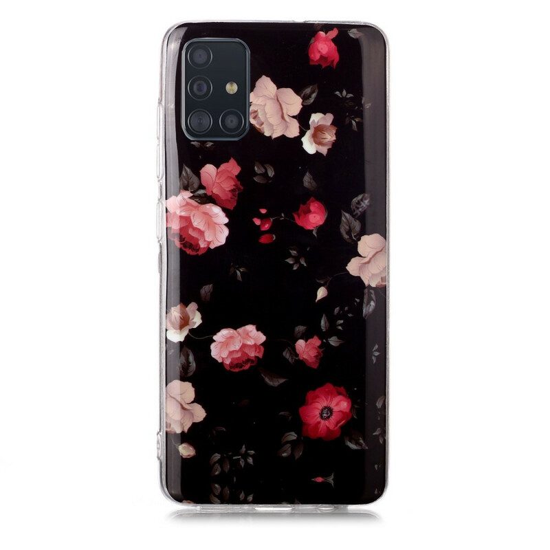 Skal För Samsung Galaxy A51 Fluorescerande Blomsterserie