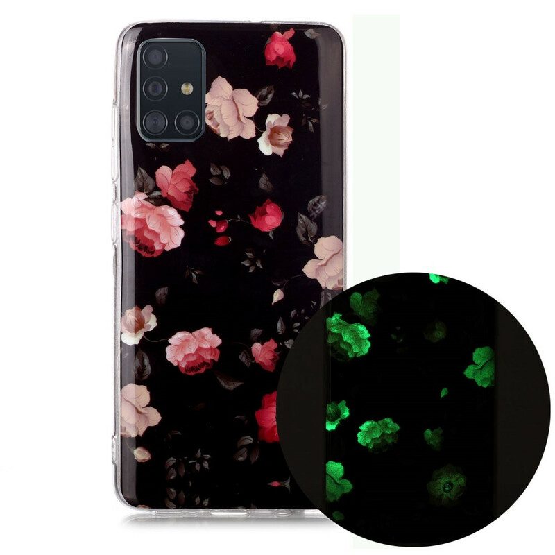 Skal För Samsung Galaxy A51 Fluorescerande Blomsterserie