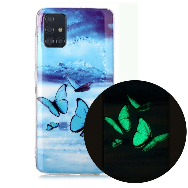 Skal För Samsung Galaxy A51 Fluorescerande Fjärilar-serien