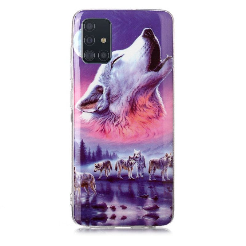 Skal För Samsung Galaxy A51 Fluorescerande Wolf Series