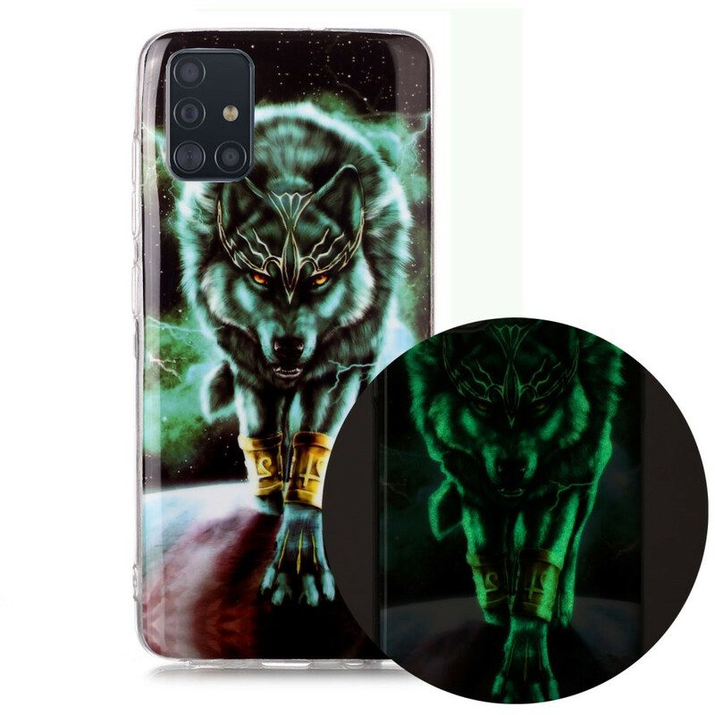 Skal För Samsung Galaxy A51 Fluorescerande Wolf Series