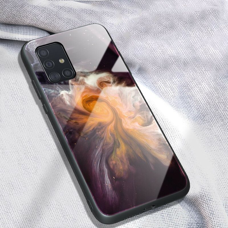 Skal För Samsung Galaxy A51 Marmorfärger Härdat Glas