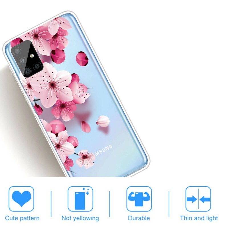 Skal För Samsung Galaxy A51 Små Rosa Blommor