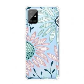 Skal För Samsung Galaxy A51 Transparent En Blomma