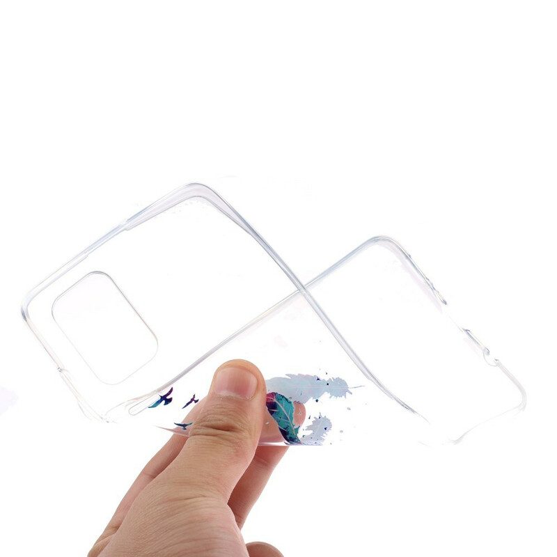 Skal För Samsung Galaxy A51 Transparenta Fjädrar