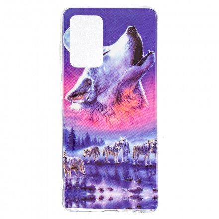 Skal För Samsung Galaxy A52 4G / A52 5G / A52s 5G Fluorescerande Wolf Series