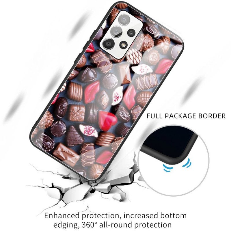 Skal För Samsung Galaxy A53 5G Choklad Härdat Glas