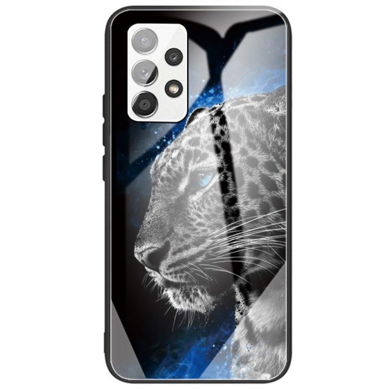 Skal För Samsung Galaxy A53 5G Feline Face Härdat Glas