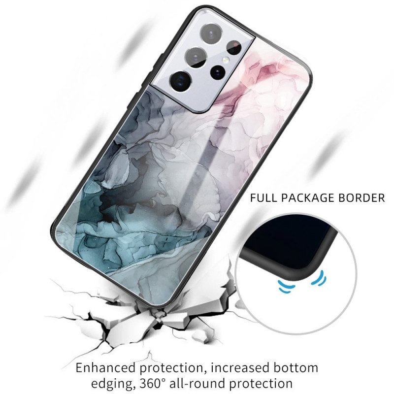 Skal För Samsung Galaxy A53 5G Marmor Härdat Glas