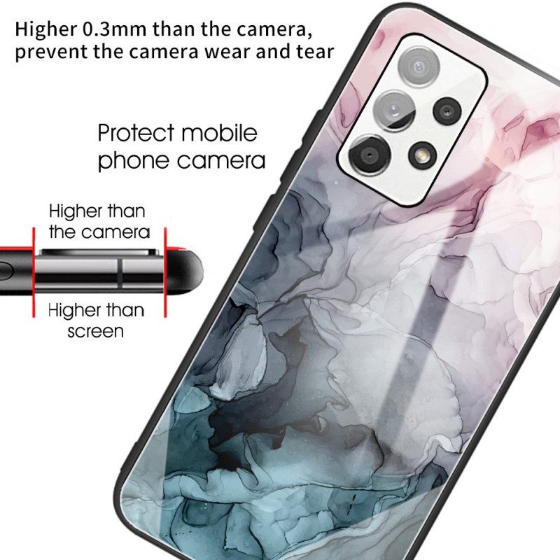 Skal För Samsung Galaxy A53 5G Marmor Härdat Glas