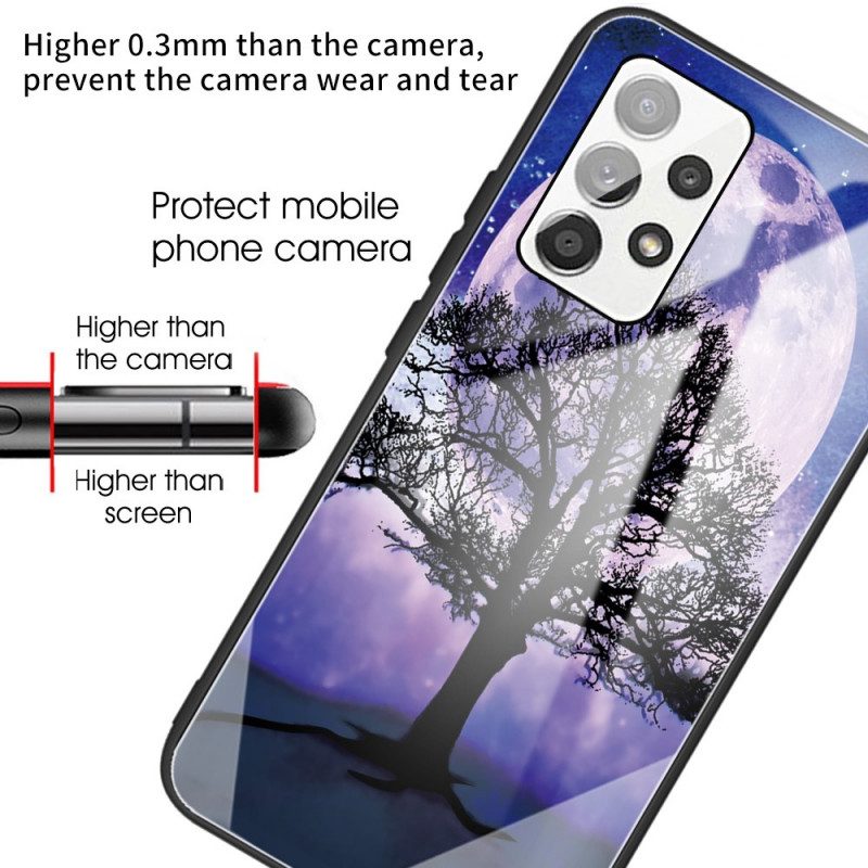 Skal För Samsung Galaxy A53 5G Träd Av Härdat Glas