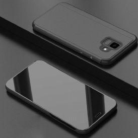 Skal För Samsung Galaxy A6 Spegel Och Lädereffekt