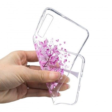 Skal För Samsung Galaxy A7 Transparent Fjärilsträd