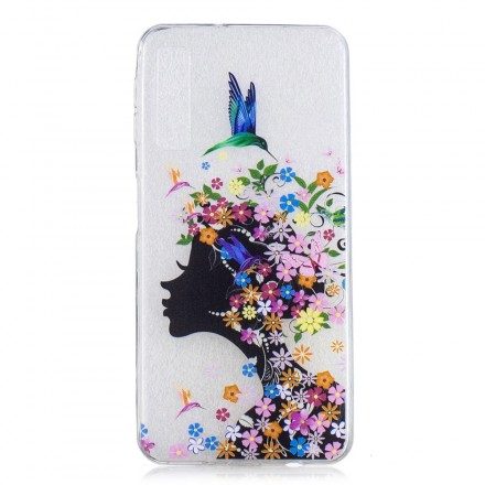 Skal För Samsung Galaxy A7 Transparent Flower Girl