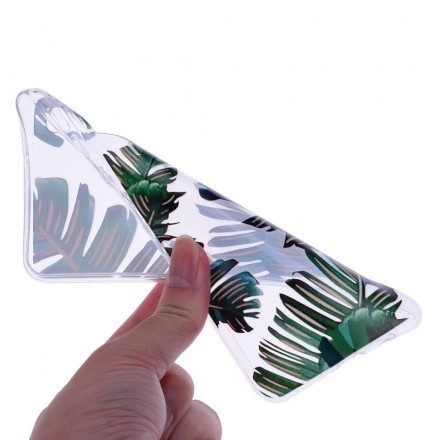 Skal För Samsung Galaxy A7 Transparenta Gröna Löv