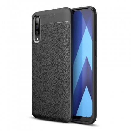 Skal För Samsung Galaxy A70 Double Line Litchi Lädereffekt