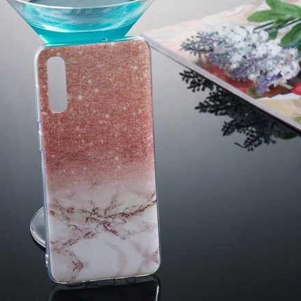 Skal För Samsung Galaxy A70 Glittermarmor