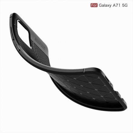 Skal För Samsung Galaxy A71 5G Double Line Litchi Lädereffekt