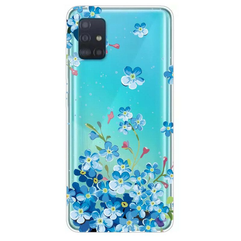 Skal För Samsung Galaxy A71 Blå Blommor