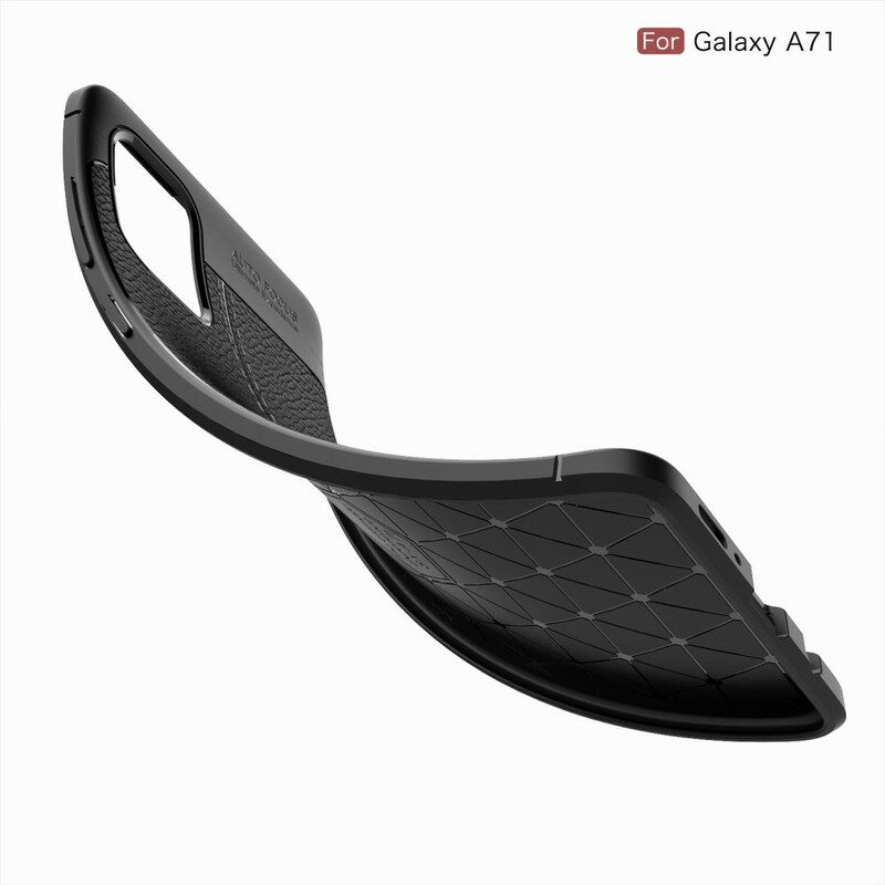 Skal För Samsung Galaxy A71 Double Line Litchi Lädereffekt