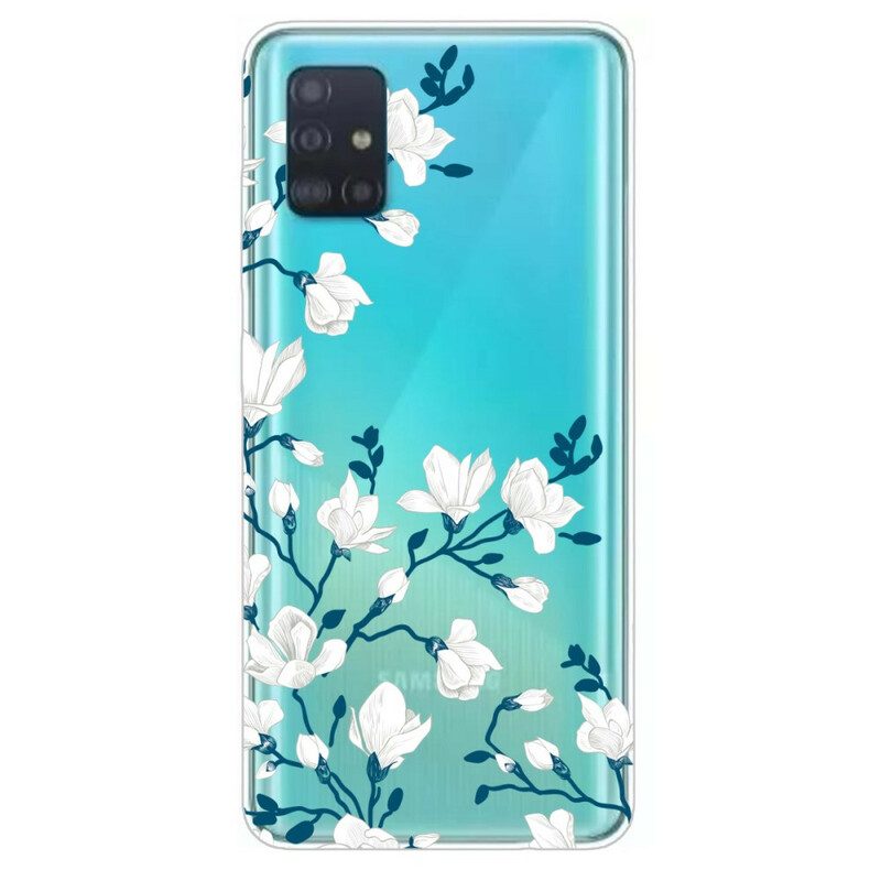 Skal För Samsung Galaxy A71 Vita Blommor