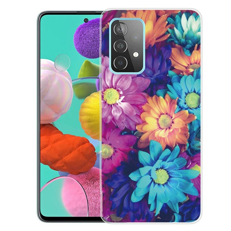 Skal För Samsung Galaxy A72 4G / 5G Flexibla Blommor