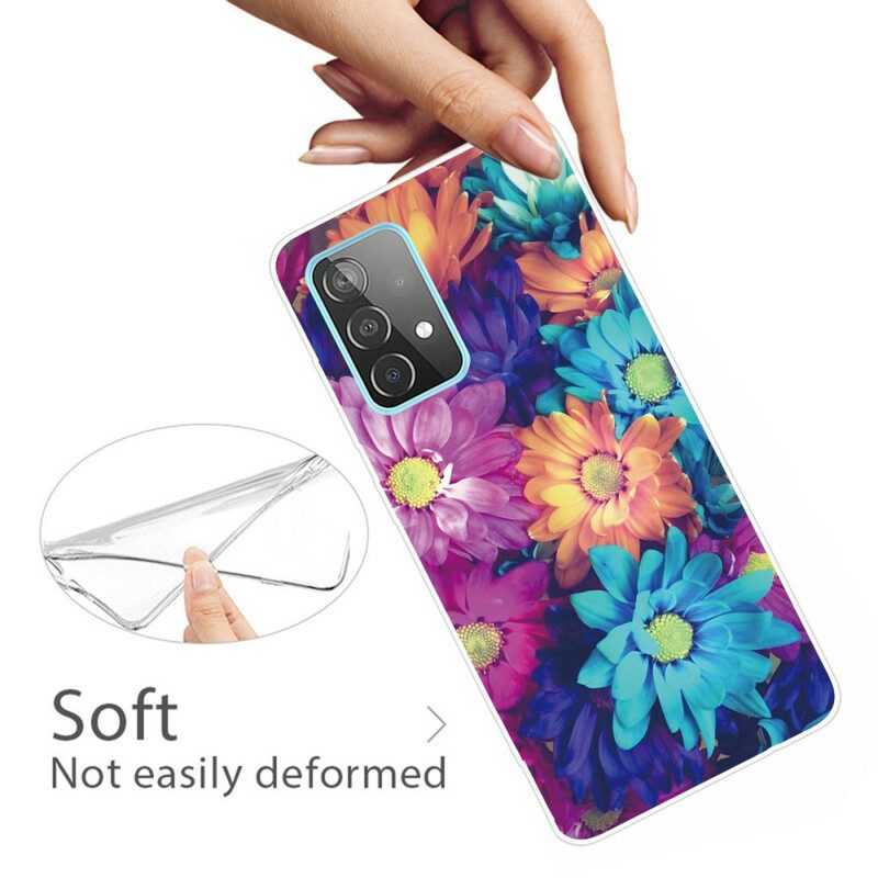 Skal För Samsung Galaxy A72 4G / 5G Flexibla Blommor