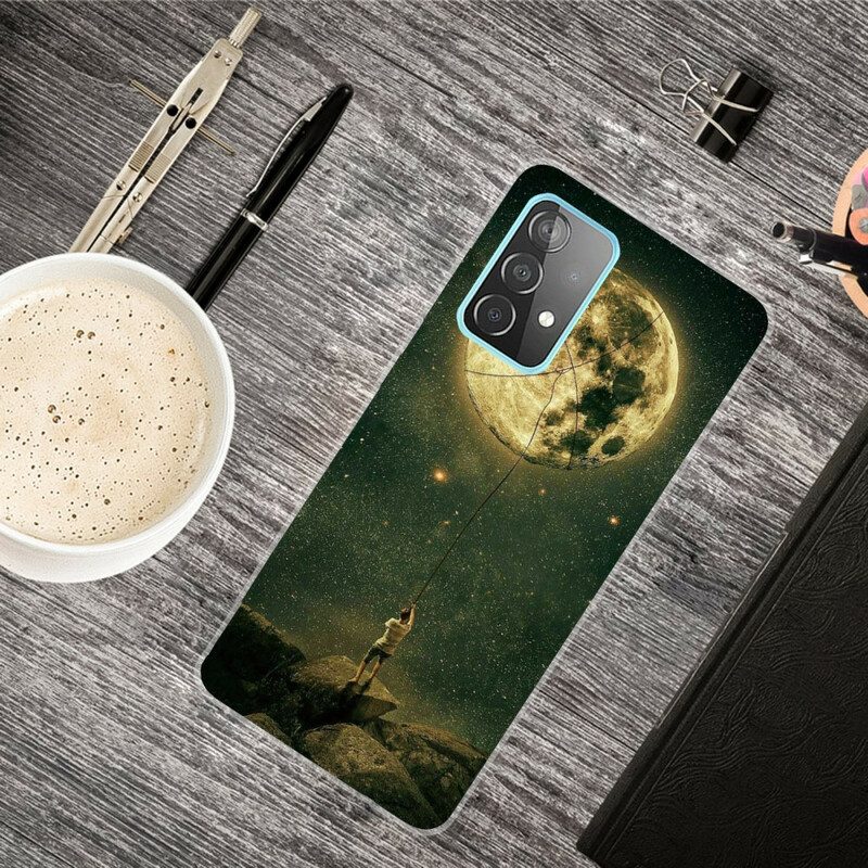 Skal För Samsung Galaxy A72 4G / 5G Flexible Moon Man